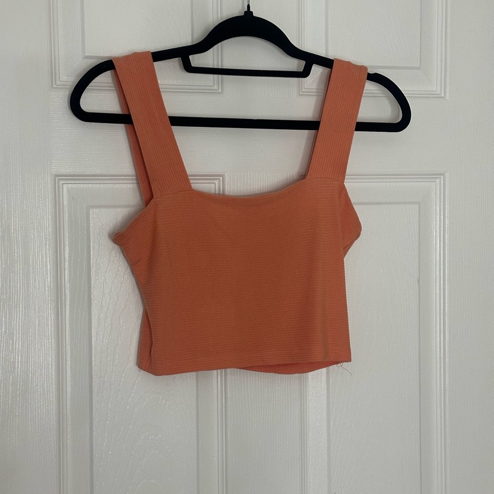 Free People Ribbed Crop Top in pale Orange